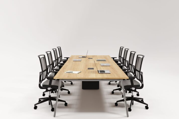 Mesa de Reunião Pé Trapezoidal