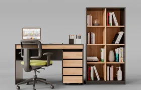 Mesa de Escritório – 50 x 110 cm – Linha Beta (Amadeirada)