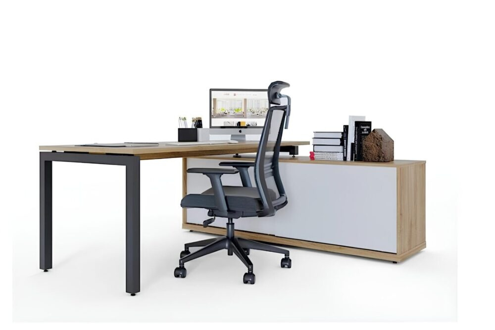 Mesa Diretoria – Pé Trave com Apoio em Armário