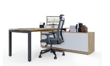 Mesa Diretoria – Pé Trave com Apoio em Armário