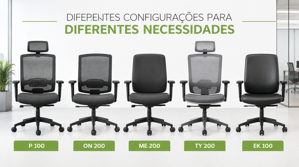 Pessoa ajustando cadeira ergonômica Linea Office antes de trabalhar